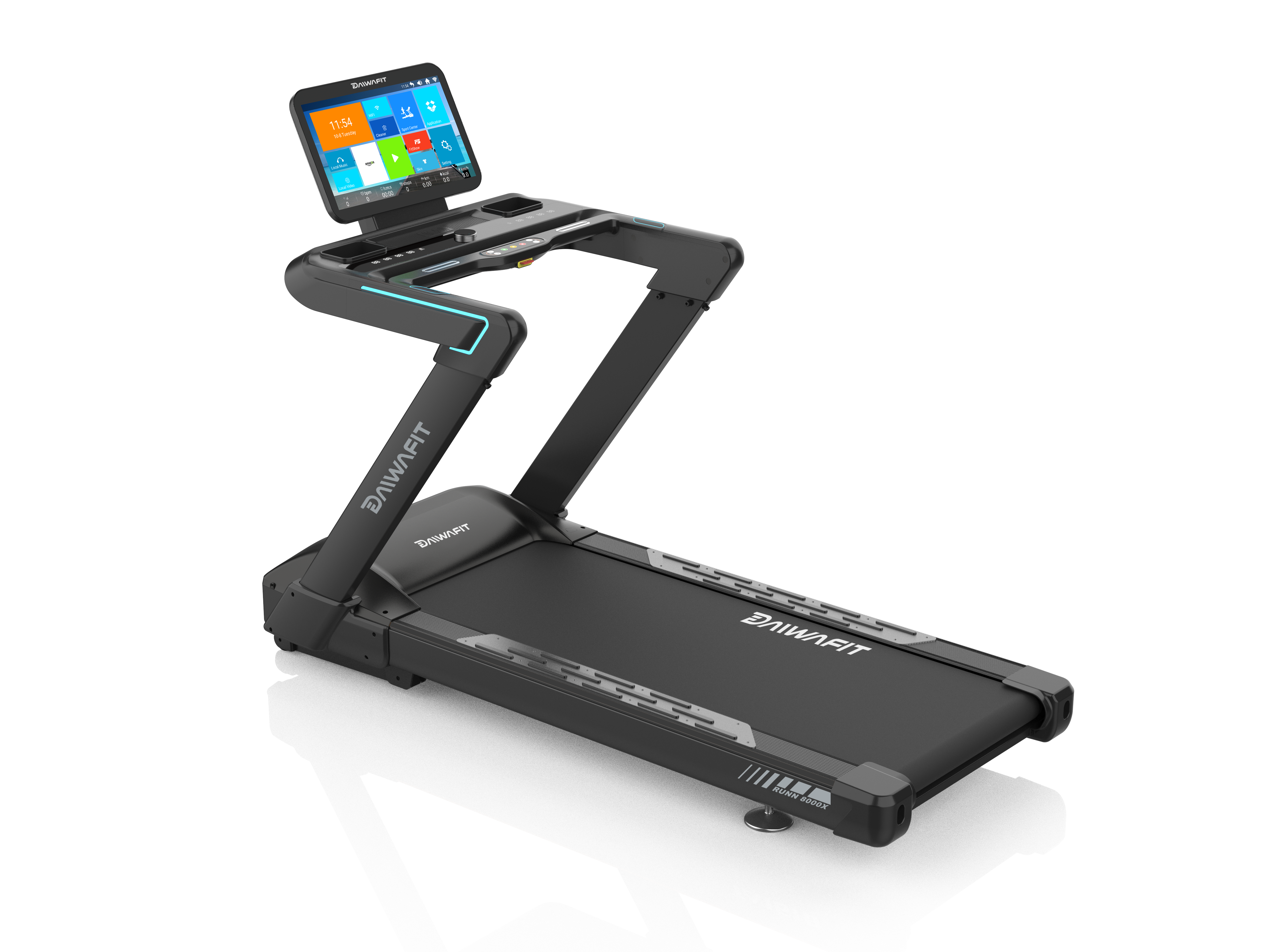 Commercial Motorized Treadmill 18.5 TFT Screen + LED Smart Knob. AC 5 HP