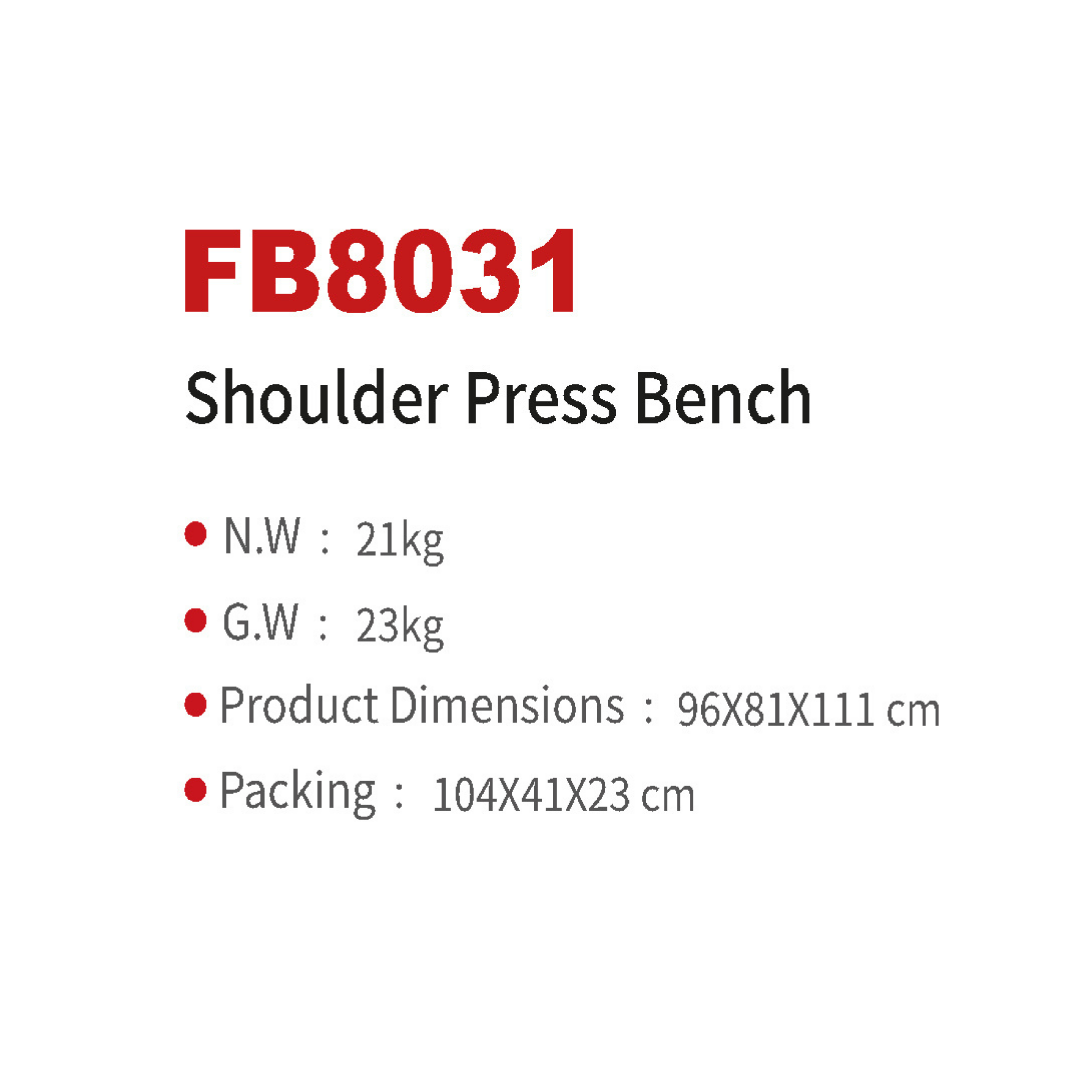 FB8031 Shoulder Press Bench