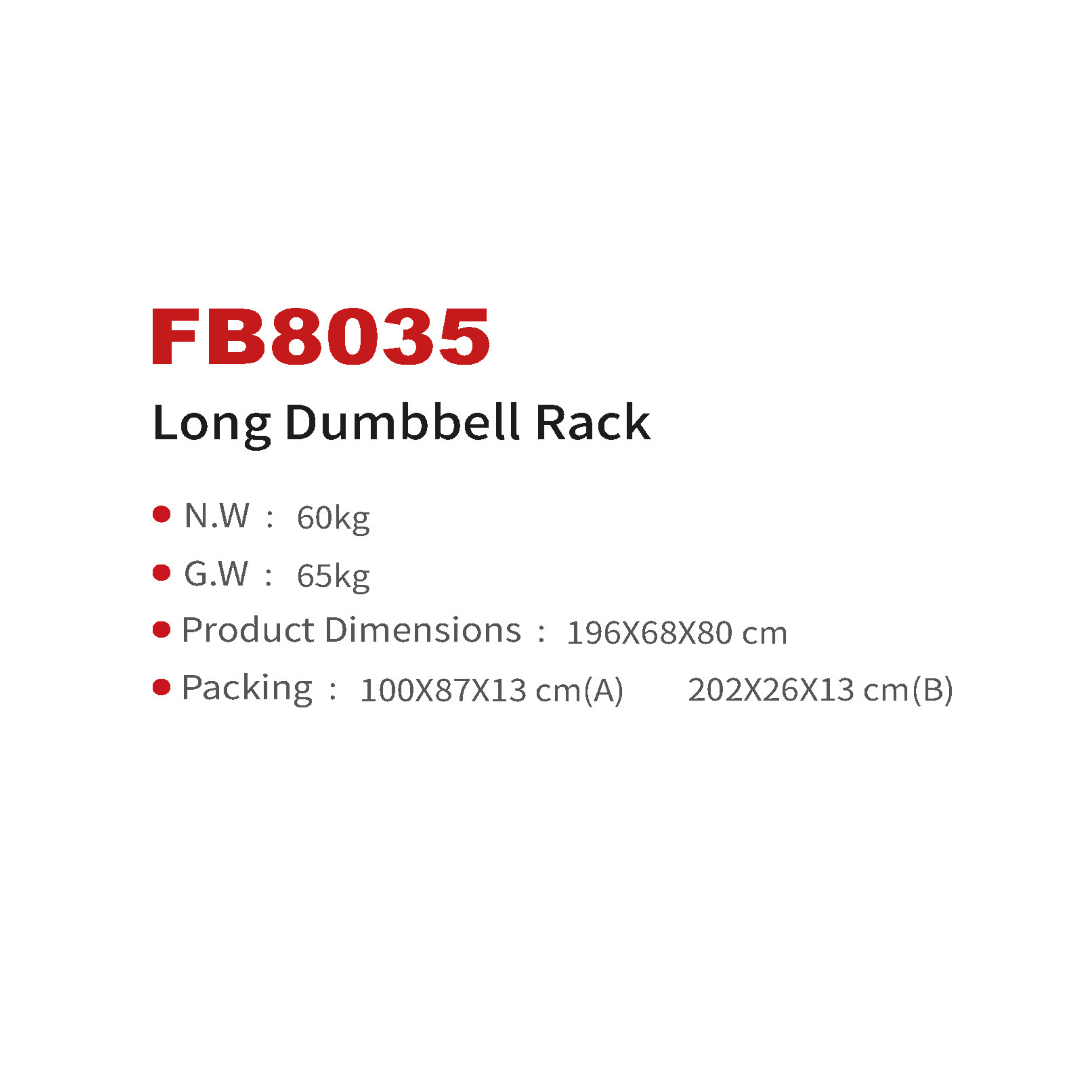 FB8035 Long Dumbbell Rack