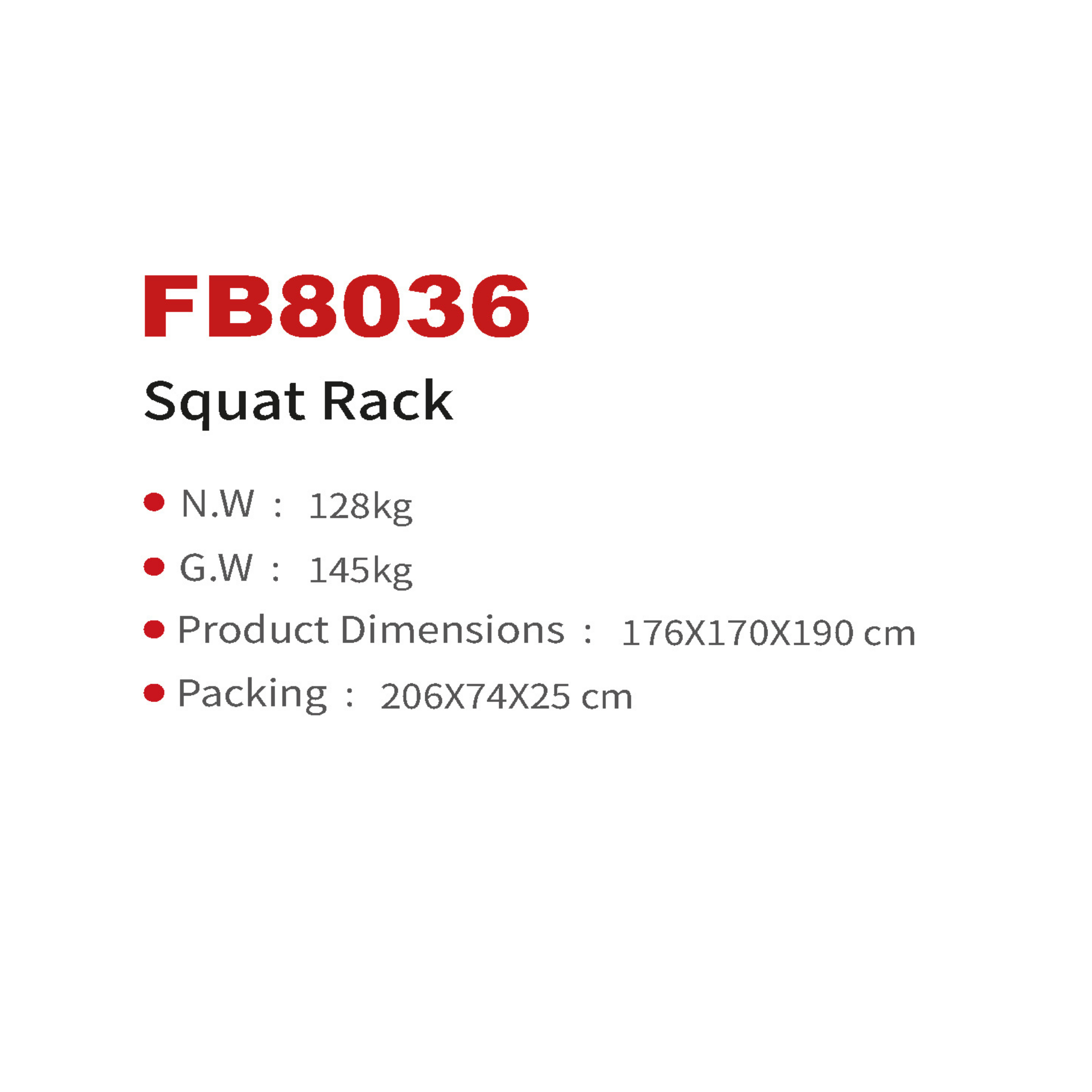 FB8036 Squat Rack