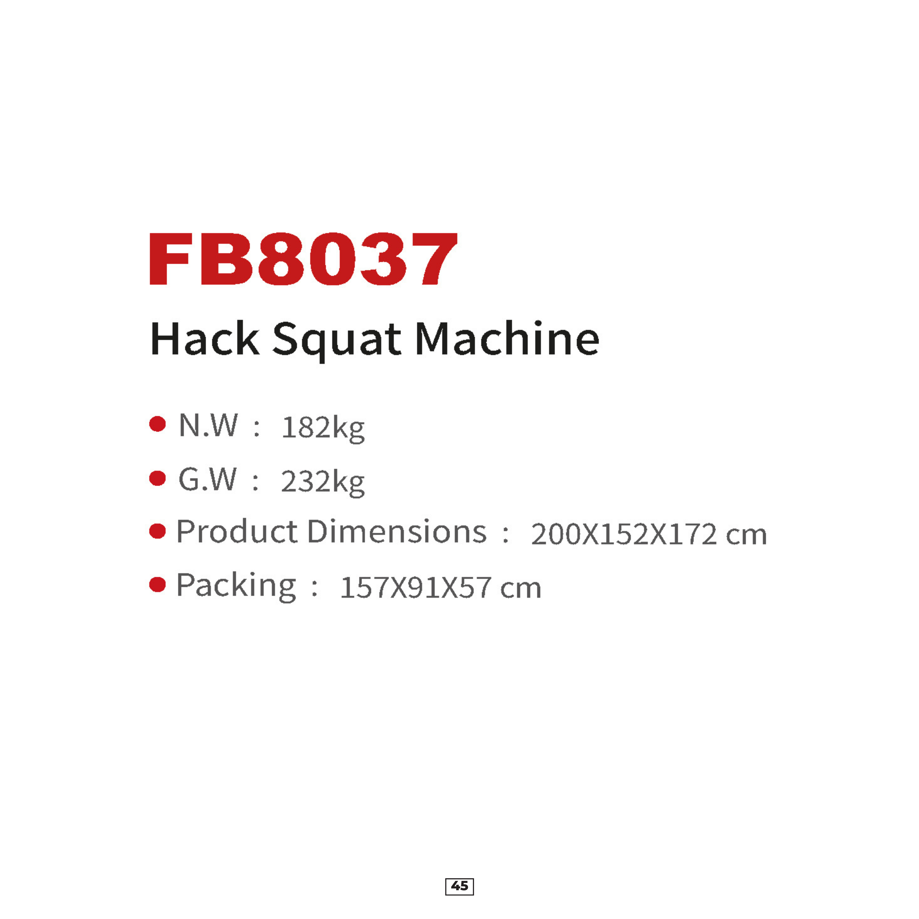 FB8037 Hack Squat Machine