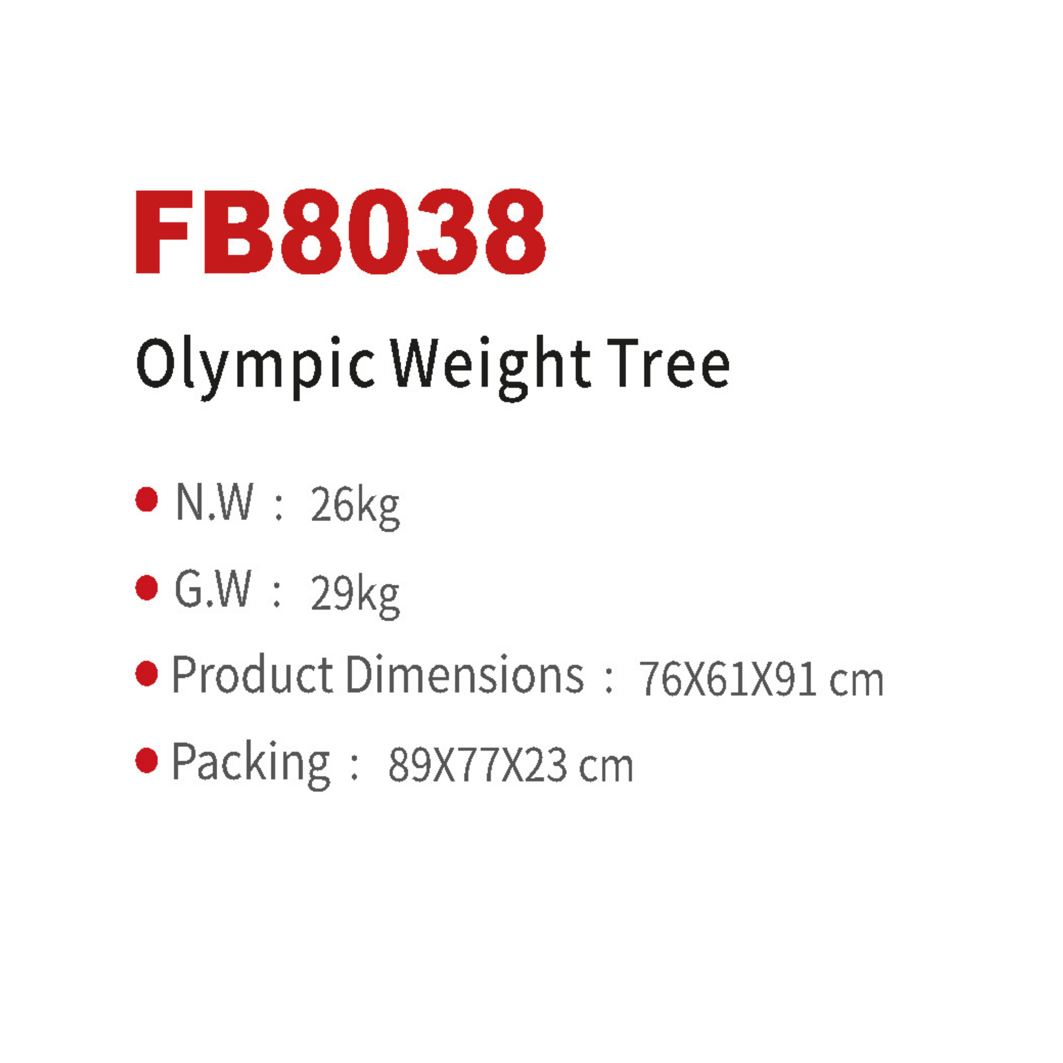 FB8038 Olympic Weight Tree